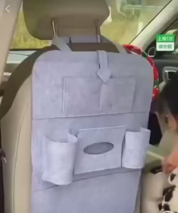 Prix : 1 à 8000f .                                Sac de rangement pour dossier de siège de voiture, 1 pièce, grande poche ,boisson, support de mouchoirs, pour téléphone, boîte organisateur, coussin de protection.