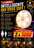 Prix :2 a 3000f au lieu de 8000f .   Veilleuse Led aste pas usb avec détecteur de mouvement, lampe sans fil pour armoire de cuisine, lampe de garde robe , lumière d'escalier.
