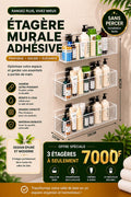 Prix : 3 à 7000f au lieu 11000f.          Organisateur de salle de bain multifonctionnel, étagère de salle de bain sans poinçon, support de rangement mural pour la salle de bain et cuisine.