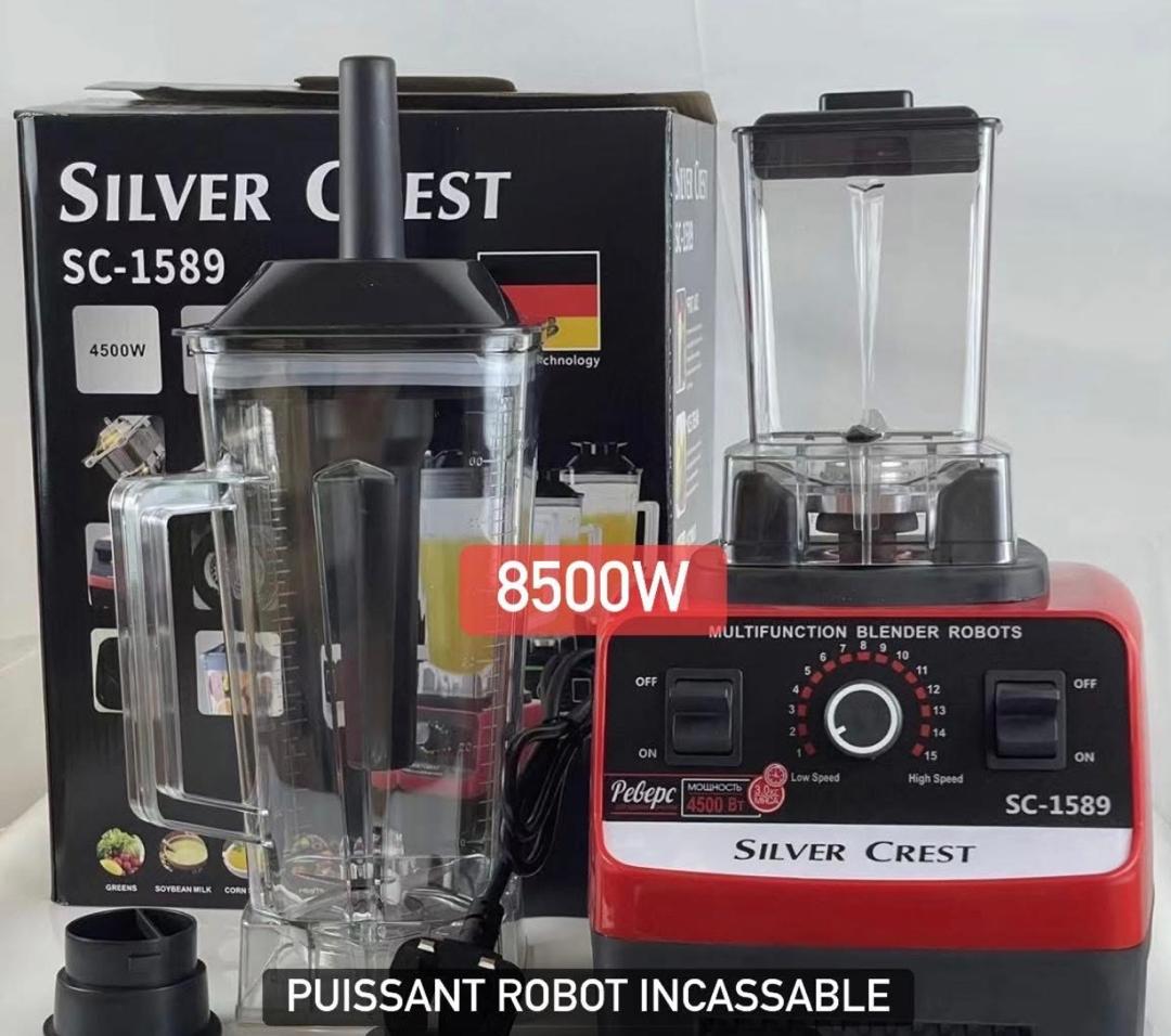 Spécial promo carême - marque Silver crest- Blender 2 en 1 à double tasse , unités unique , blender polyvalent,  prise US - 8500w , diverses réglages de vitesse , lames en acier inoxydable, presse - argument et blender, facile à nettoyer.