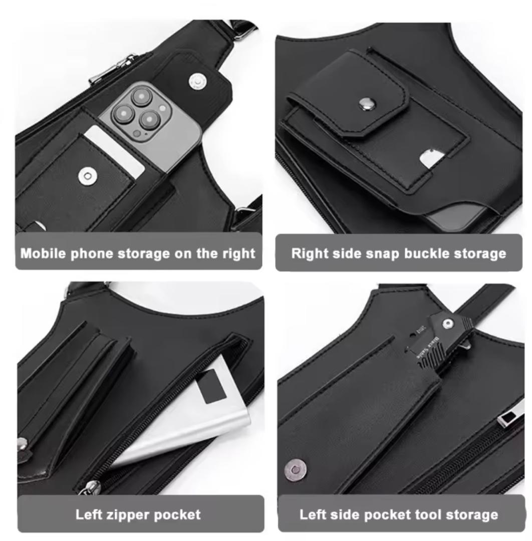 Prix : 12000f au lieu de 38000f .         SAC HOLSTER ANTI VOL - LE STYLE QUI FAIT LA DIFFÉRENCE.       Soyons plus tendance tout en gardant vos personnels en sécurité grâce à notre sac.
