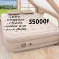 Matelas gonflable à couchage orthopédique en polyester fabriquer avec de matière durable. Idéal pour tout types d'endroits et camping.