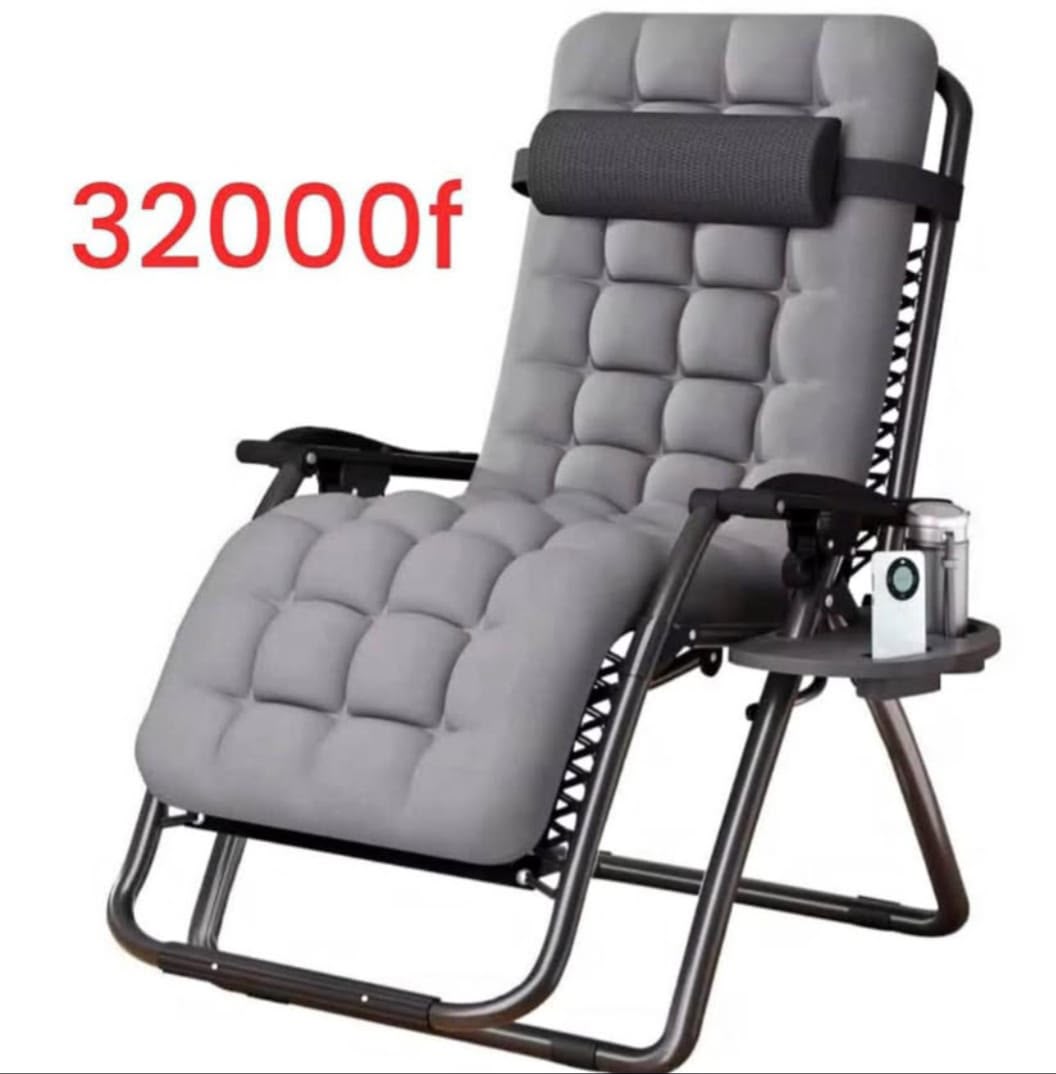 Prix : Promo 32000f au lieu 68000f.                                     Chaise orthopédique durable,longue d'intérieur à hauteur réglable, fauteuil à bascule inclinable manuel avec dossier solide.