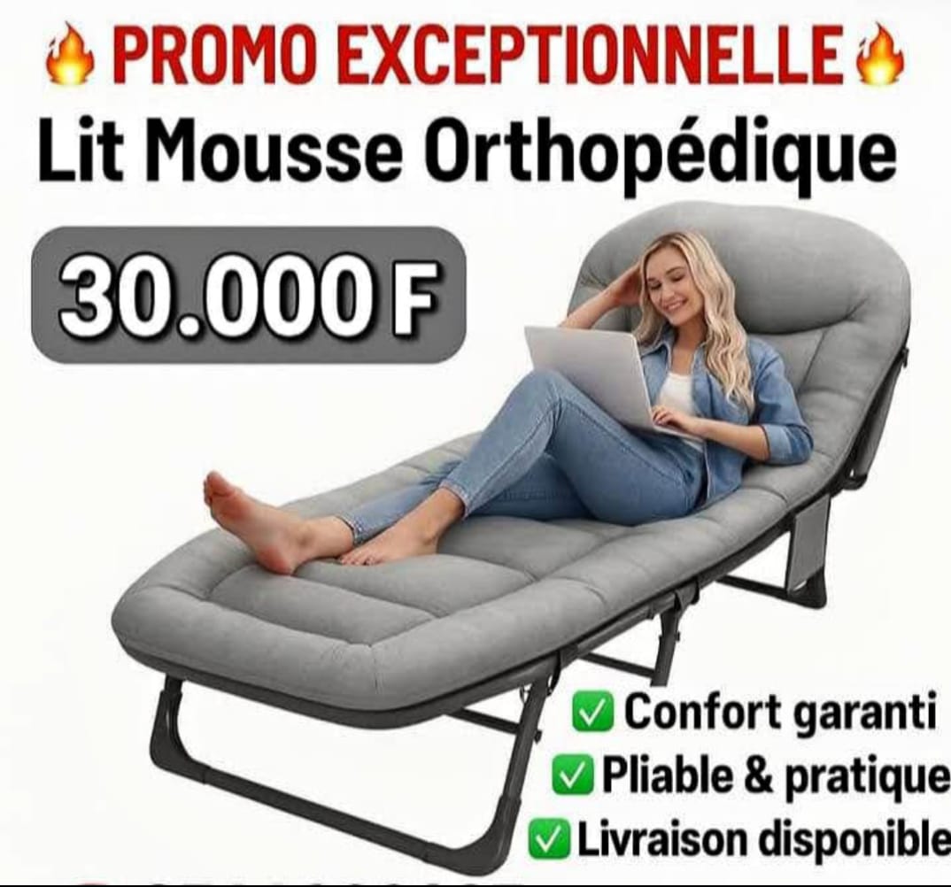 Lit pickot orthopédique avec mousse. Confort ultra moelleux et soulage les douleurs du dos, pliable et léger, facile à transporter, idéal pour la maison, bureau, massage où repos et camping.