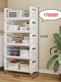 Placard à pousser multifonctionnel en métal avec roulettes .Gain de place, motif croisé, acier au carbone robuste, assemblage facile, idéal pour le rangement de la cuisine, le garde-manger ou la chambre à coucher .